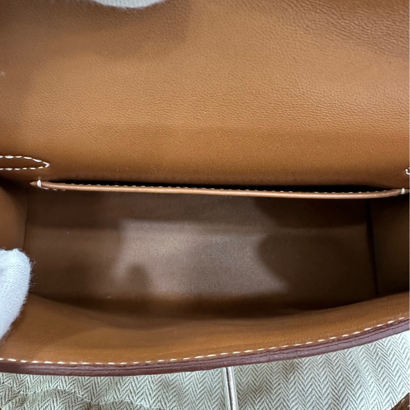 Hermes愛馬仕mini kelly二代金棕銀扣 B刻 香港購證-8