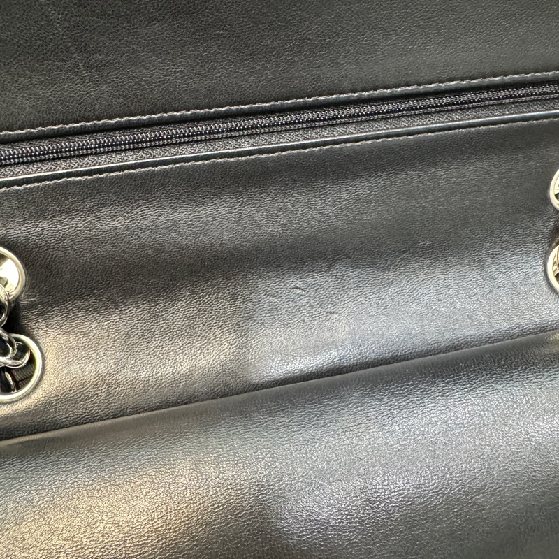 🕯️超優惠香奈兒CHANEL Classic Flap 25cm黑銀羊皮雙蓋口蓋包 A01112優雅大氣 🖤-16