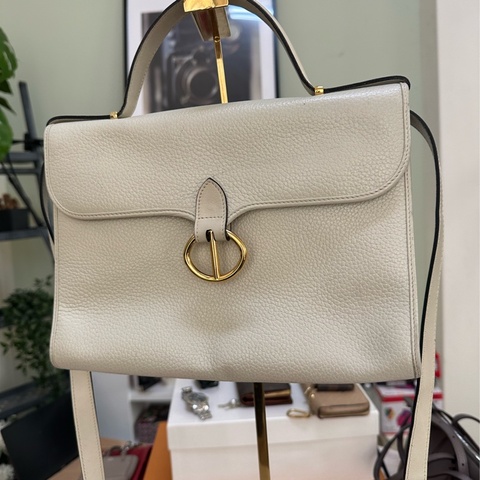 Dior 白色手提 斜背包 豬鼻扣荔枝牛皮