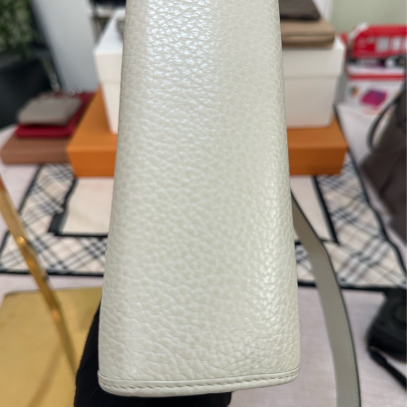Dior 白色手提 斜背包 豬鼻扣荔枝牛皮-13
