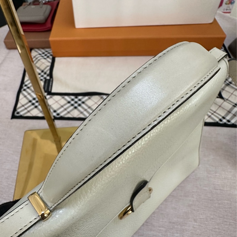 Dior 白色手提 斜背包 豬鼻扣荔枝牛皮-17