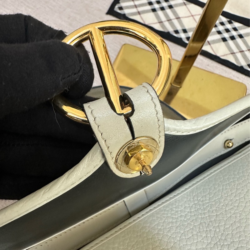 Dior 白色手提 斜背包 豬鼻扣荔枝牛皮-24