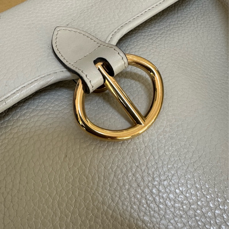 Dior 白色手提 斜背包 豬鼻扣荔枝牛皮-25