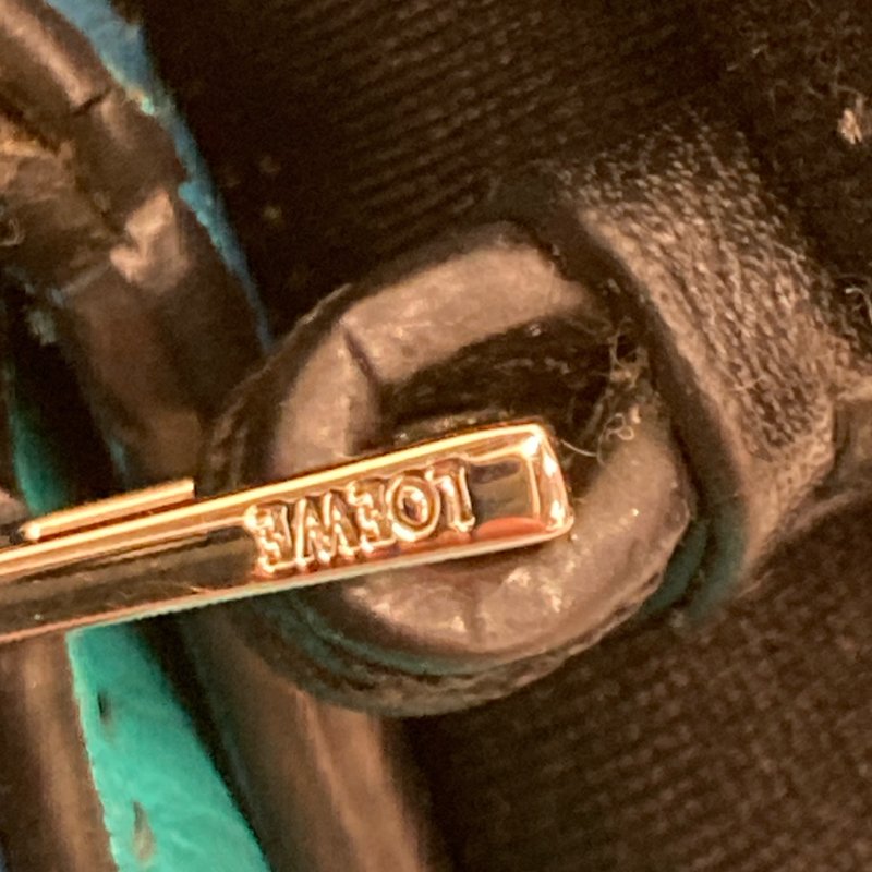 MS0682 Loewe 羅意威 迷你 拼圖包 牛皮 手提 斜背 單肩 黑色 綠色 藍色 銀扣 Mini Puzzle Bag Calfskin Blue,Green and Black X PHW-24