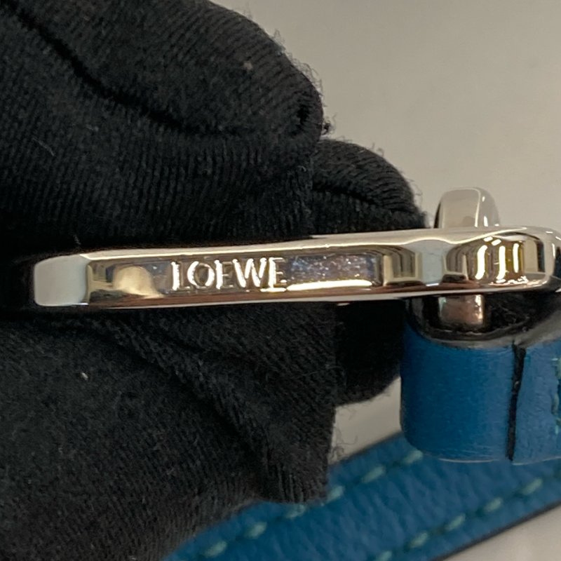 MS0682 Loewe 羅意威 迷你 拼圖包 牛皮 手提 斜背 單肩 黑色 綠色 藍色 銀扣 Mini Puzzle Bag Calfskin Blue,Green and Black X PHW-26