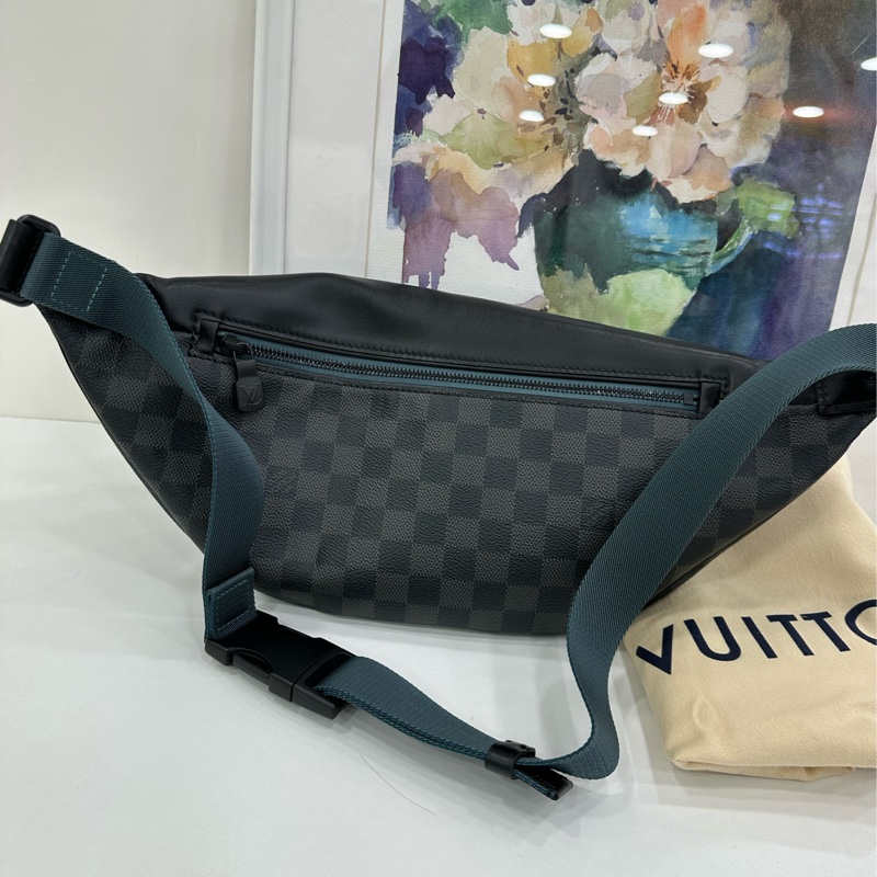 Lv 路易威登 黑色棋盤格帆布拼皮Discovery Bumbag系列腰包 47*9*20cm 19年編碼-2