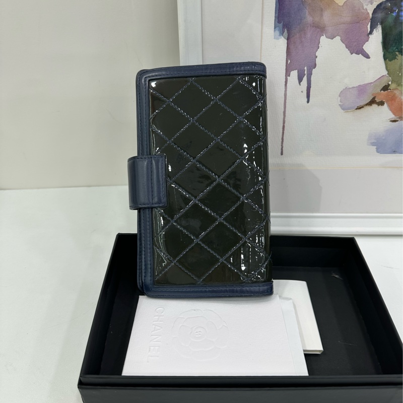 Chanel/香奈兒 拼色折疊錢包-1