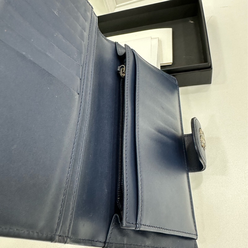 Chanel/香奈兒 拼色折疊錢包-3