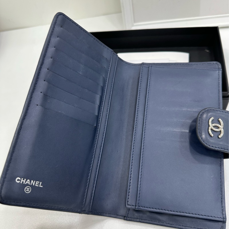 Chanel/香奈兒 拼色折疊錢包-4