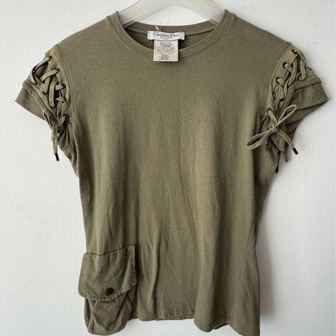Dior綠綁帶上衣✨