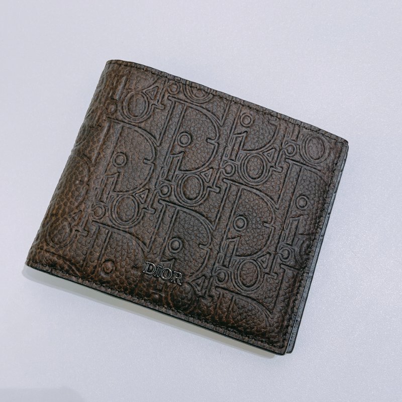 TW4811	Dior 迪奧暗花紋兩摺銀包 Bifold Wallet Brown Dior Gravity Vintage Leather-6