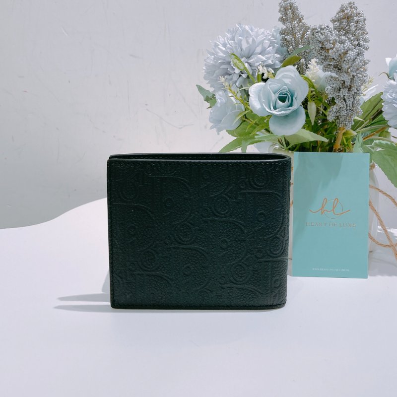 TW4812	Dior 迪奧暗花紋兩摺銀包 Bifold Wallet Black Dior Gravity Leather-1
