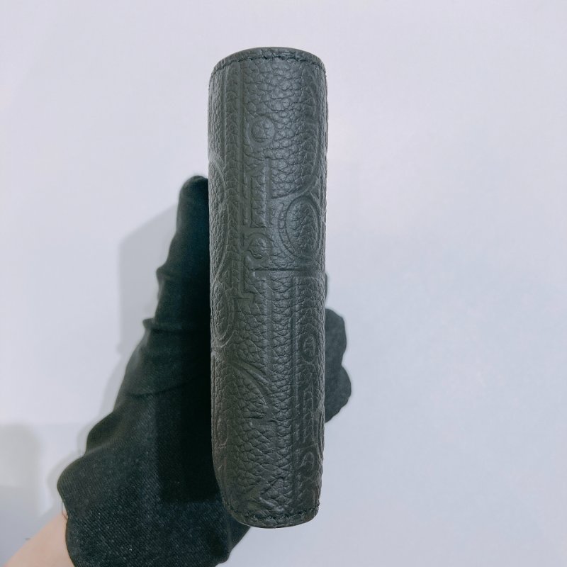 TW4812	Dior 迪奧暗花紋兩摺銀包 Bifold Wallet Black Dior Gravity Leather-4