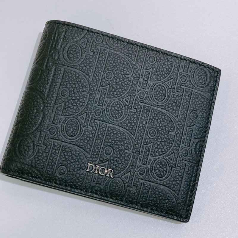 TW4812	Dior 迪奧暗花紋兩摺銀包 Bifold Wallet Black Dior Gravity Leather-5