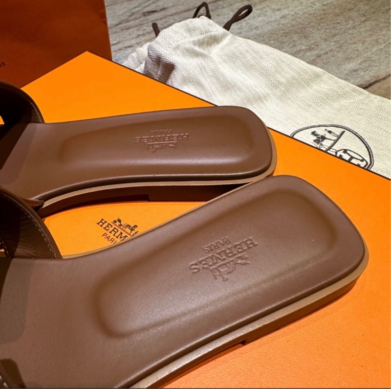 Hermès Oran涼鞋 金棕色38號-3