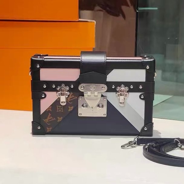 LV Petite Malle限量六拼色硬盒子包 20x12.5x5cm 99新配件肩帶 塵袋-1