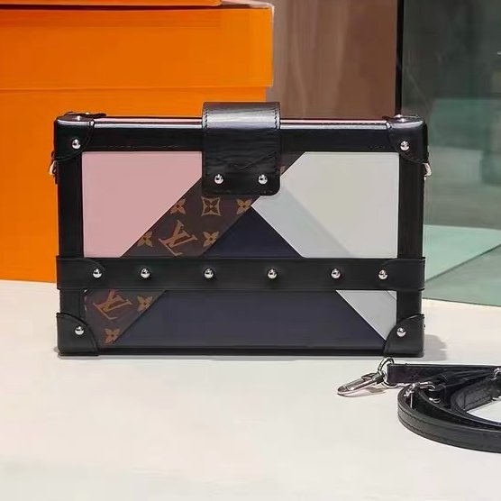 LV Petite Malle限量六拼色硬盒子包 20x12.5x5cm 99新配件肩帶 塵袋-6