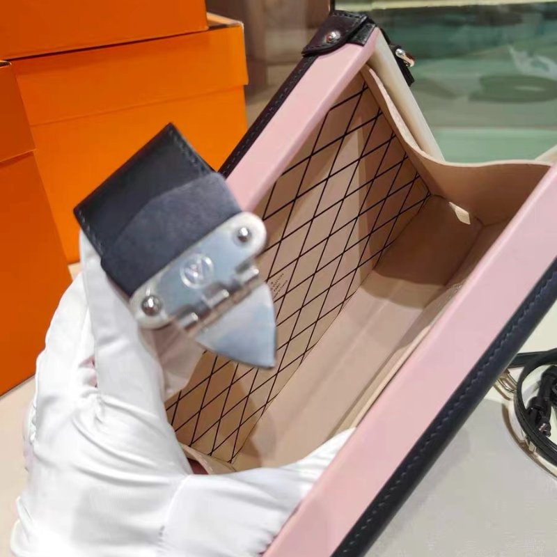 LV Petite Malle限量六拼色硬盒子包 20x12.5x5cm 99新配件肩帶 塵袋-7