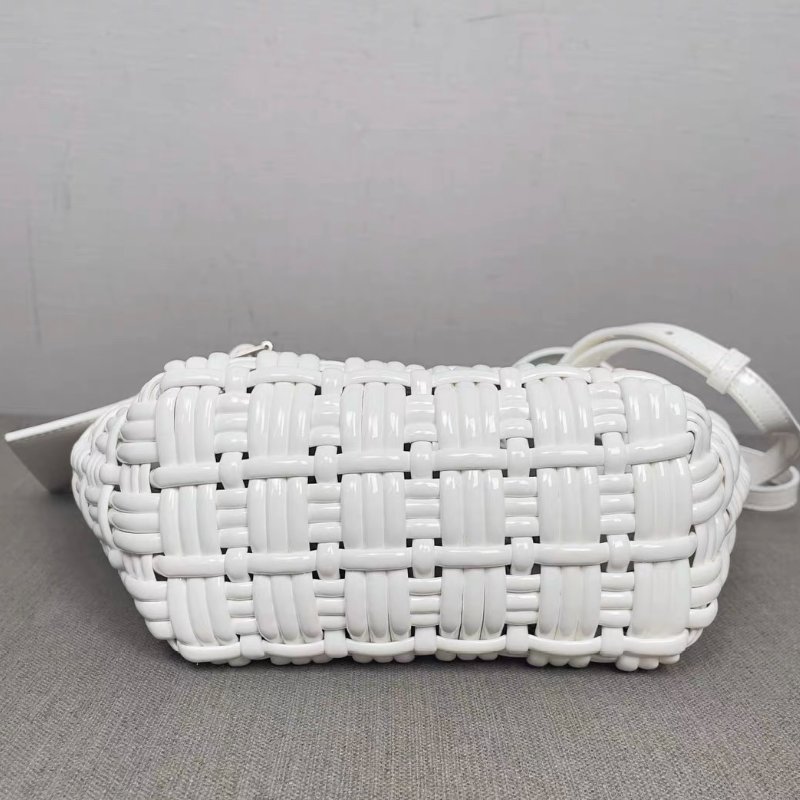 Balenciaga BISTRO白色編織 菜籃子手提包斜背包 肩帶可拆卸 28*14*9cm   99新配件塵袋-2