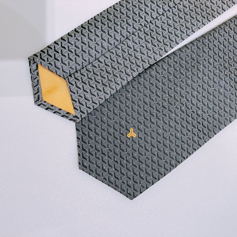 TW4804	Goyard 戈雅經典花紋領帶Tie Eldredge Bicolore Gris-1