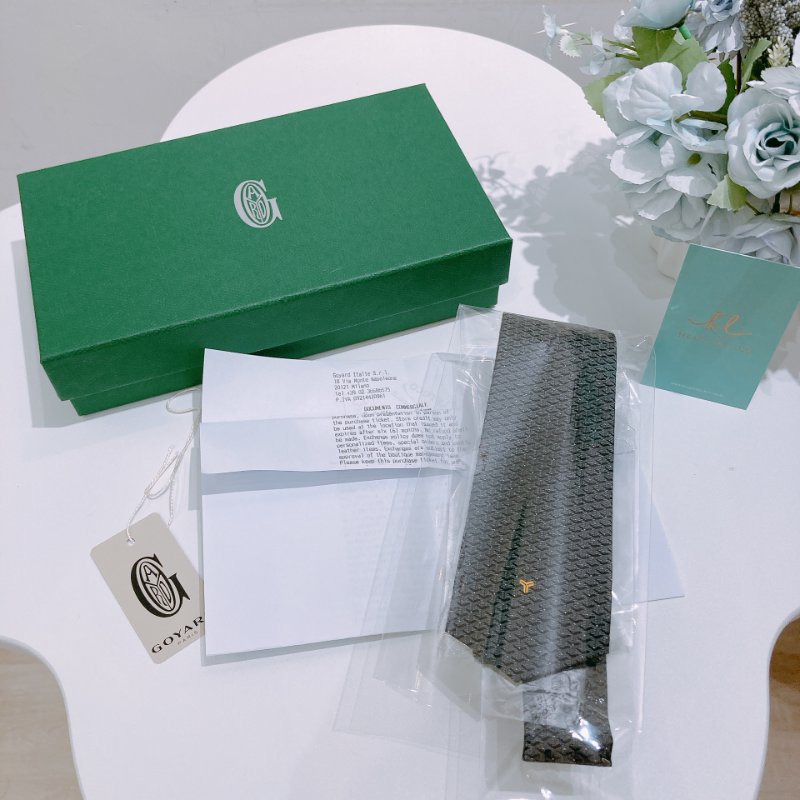 TW4804	Goyard 戈雅經典花紋領帶Tie Eldredge Bicolore Gris-7