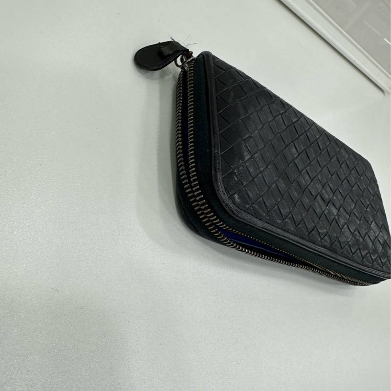 Bottega Veneta BV黑色編織長皮夾，經典款-3