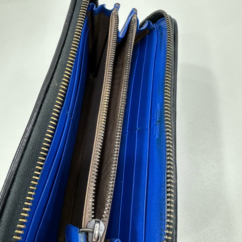 Bottega Veneta BV黑色編織長皮夾，經典款-5