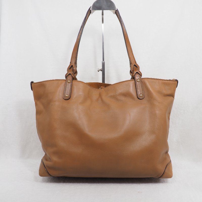 Gucci Brown Leather Craft Tote 焦糖啡色拼原色蟒蛇皮托特包-2