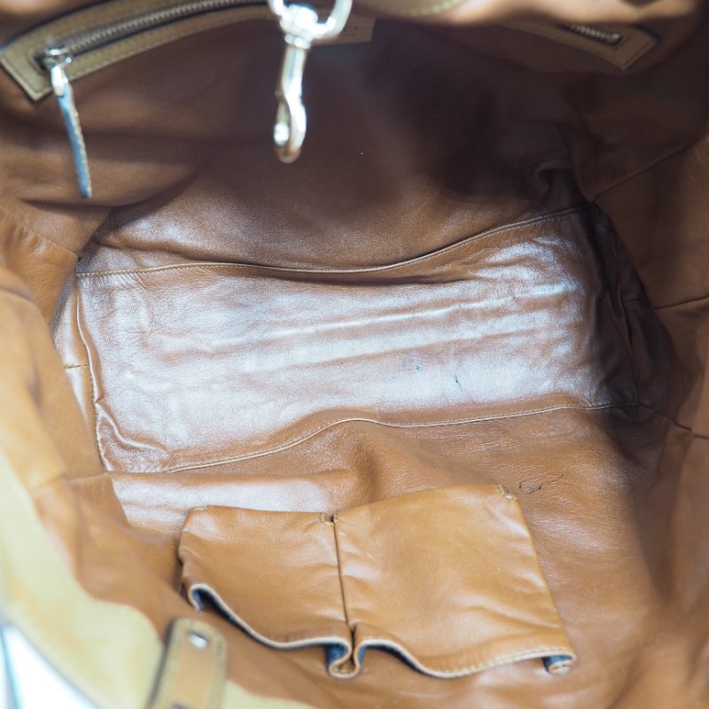 Gucci Brown Leather Craft Tote 焦糖啡色拼原色蟒蛇皮托特包-10