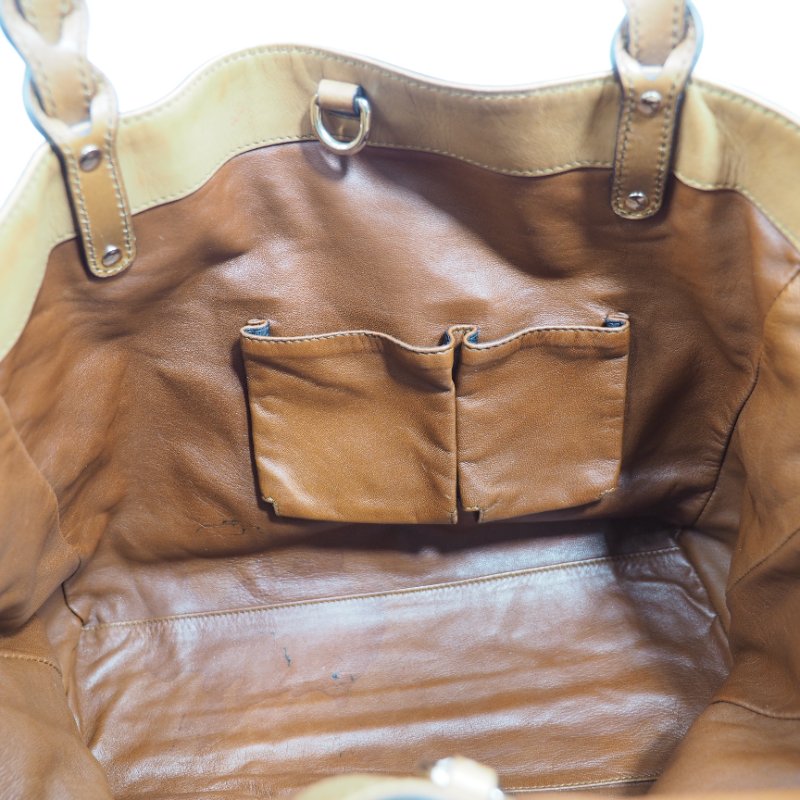 Gucci Brown Leather Craft Tote 焦糖啡色拼原色蟒蛇皮托特包-12