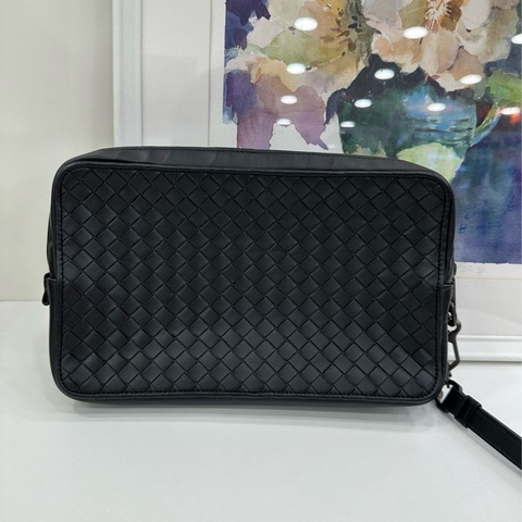 BV Bottega Veneta葆蝶家 黑灰色編長手包 尺寸25*5