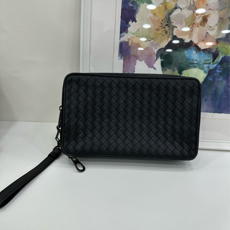 BV Bottega Veneta葆蝶家 黑灰色編長手包 尺寸25*5-1