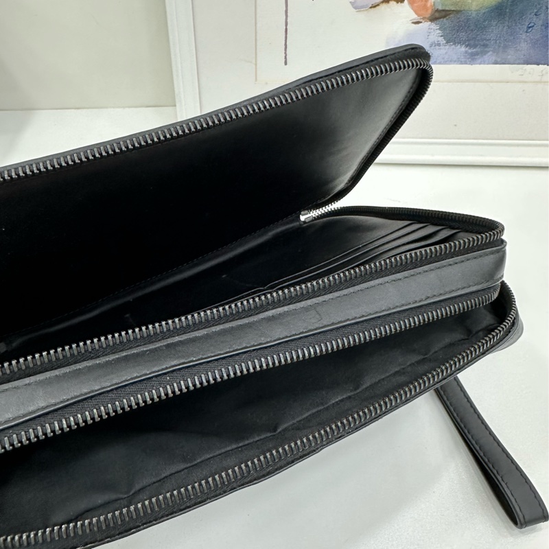 BV Bottega Veneta葆蝶家 黑灰色編長手包 尺寸25*5-5