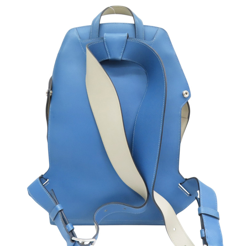 藍/白色 Evercolor牛皮 Cityback 27 後背包 C刻【HERMES 愛馬仕】-1