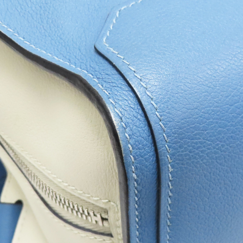 藍/白色 Evercolor牛皮 Cityback 27 後背包 C刻【HERMES 愛馬仕】-8