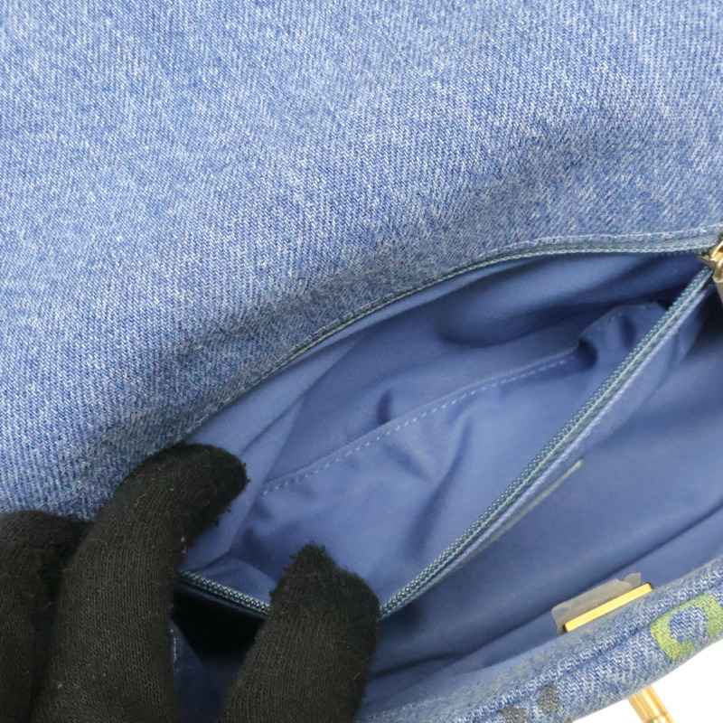 藍色 塗鴉 丹寧 斜背口蓋 Denim Mood 肩背包【CHANEL 香奈兒】 AS3134-6