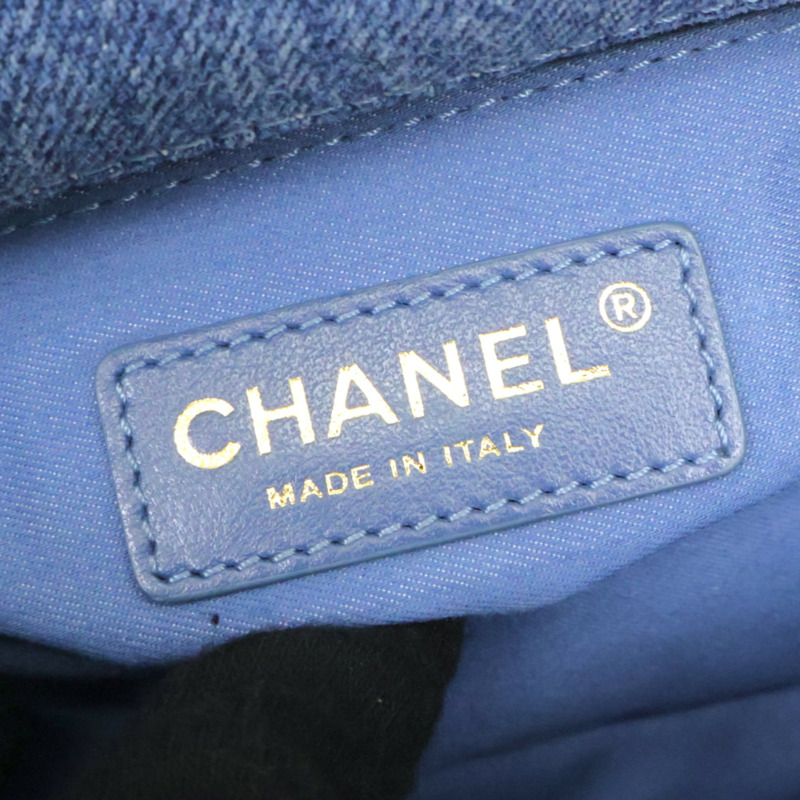 藍色 塗鴉 丹寧 斜背口蓋 Denim Mood 肩背包【CHANEL 香奈兒】 AS3134-8