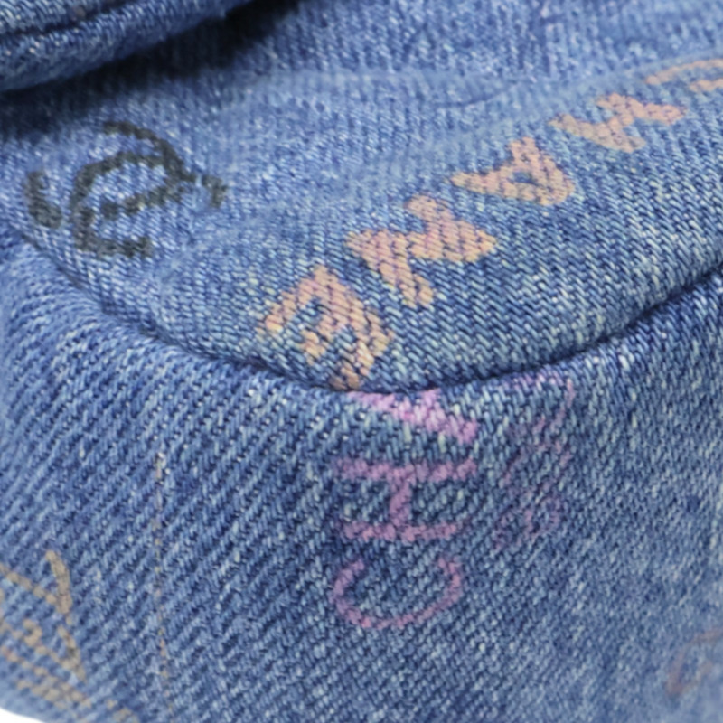 藍色 塗鴉 丹寧 斜背口蓋 Denim Mood 肩背包【CHANEL 香奈兒】 AS3134-11