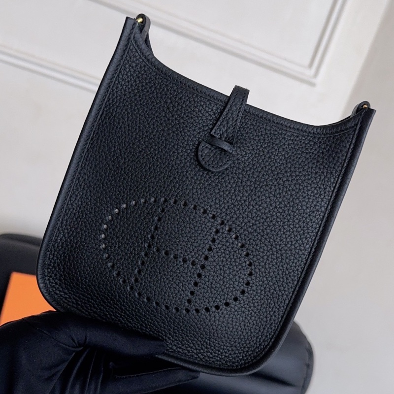 【全新品】Hermes evelyne mini愛馬仕伊芙琳黑金 斜挎包 U刻 tc皮 大全套-2