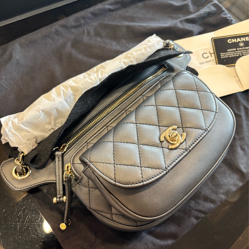 Chanel 黑色 肩背包 手提包 腰包-1