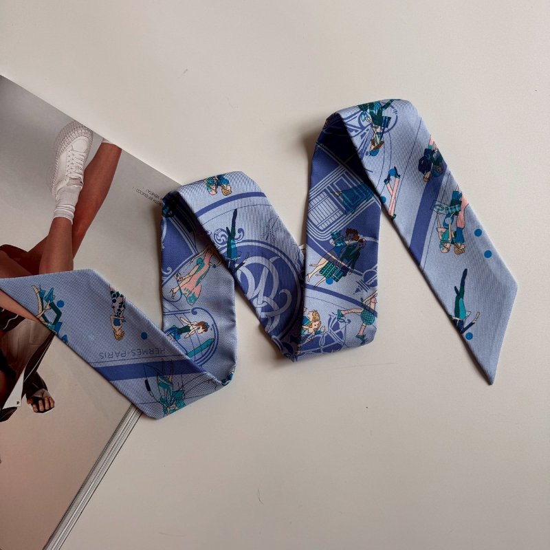 💖全新商品 Hermes 單條賣 夢幻藍紫色貴婦逛街TWILLY-0