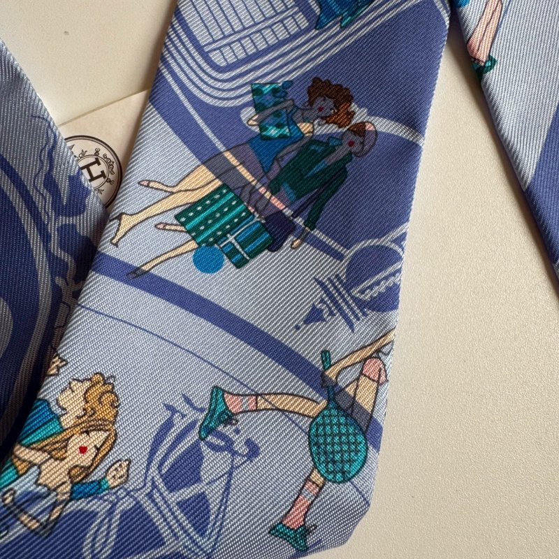 💖全新商品 Hermes 單條賣 夢幻藍紫色貴婦逛街TWILLY-3