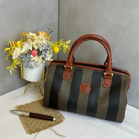 【赫蒂國際精品】Fendi 芬迪 經典 Pequin 系列迷你波士頓包 vintage