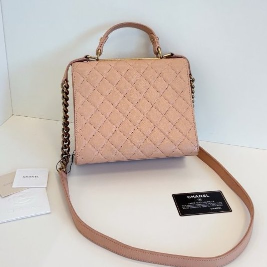香奈兒/Chanel 2.55 Handle手提斜背包 做舊金屬搭配粉色-1
