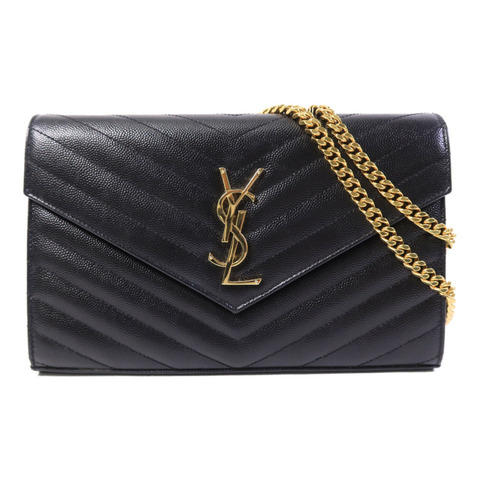SAINT LAURENT 牛皮皮革Cassandre Envelope鏈帶肩背袋