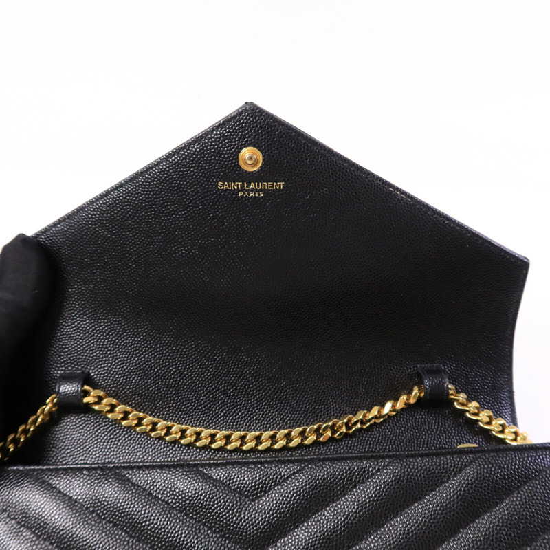 SAINT LAURENT 牛皮皮革Cassandre Envelope鏈帶肩背袋-13