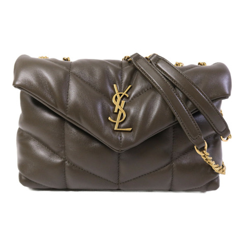 SAINT LAURENT 羊皮皮革Puffer Toy鏈帶肩背袋