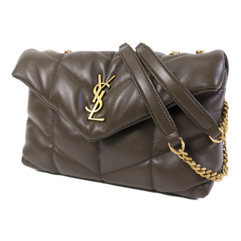 SAINT LAURENT 羊皮皮革Puffer Toy鏈帶肩背袋-2