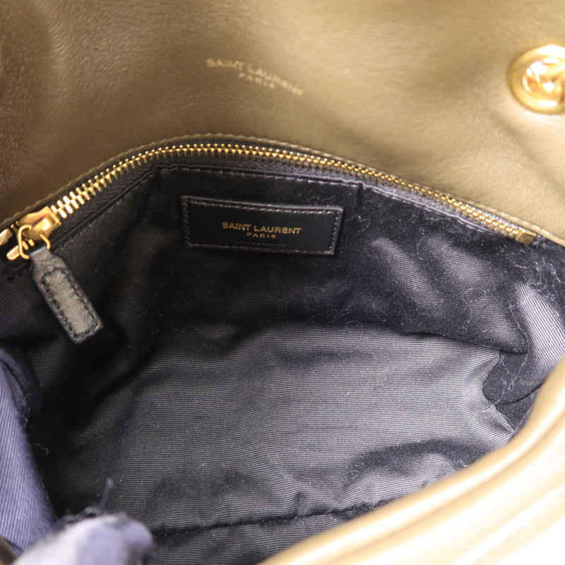 SAINT LAURENT 羊皮皮革Puffer Toy鏈帶肩背袋-4