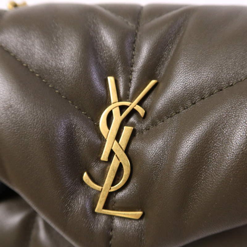 SAINT LAURENT 羊皮皮革Puffer Toy鏈帶肩背袋-6